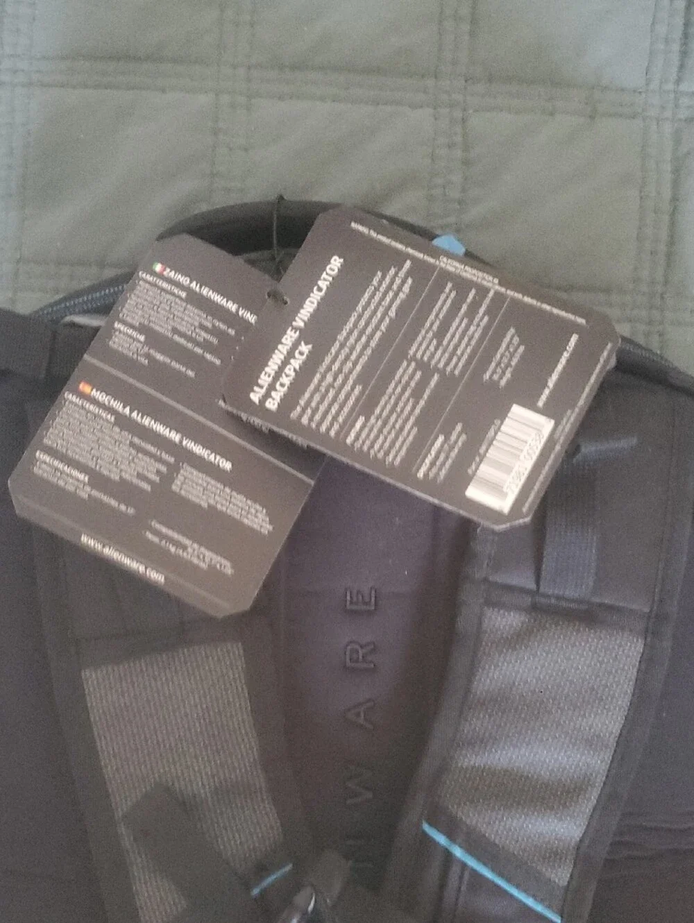 Alienware  Vindicator backpack Black Tag with White Alien Head brand new.